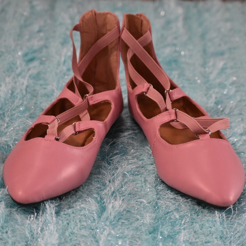 Stylish Mauve Pink Flats with Back Zip